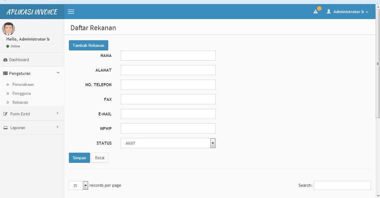 Software Invoice Perusahaan Manufaktur